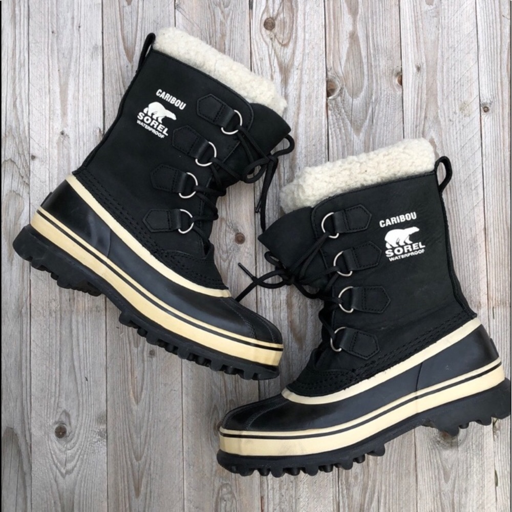 ❄️☃️N-T-N SOREL WATERPROOF CARIBOU WINTER BOOTS🖤🤍